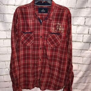 Buffalo by Davi Bitton | Long Sleeve Button Down- Red Plaid | Men’s XL